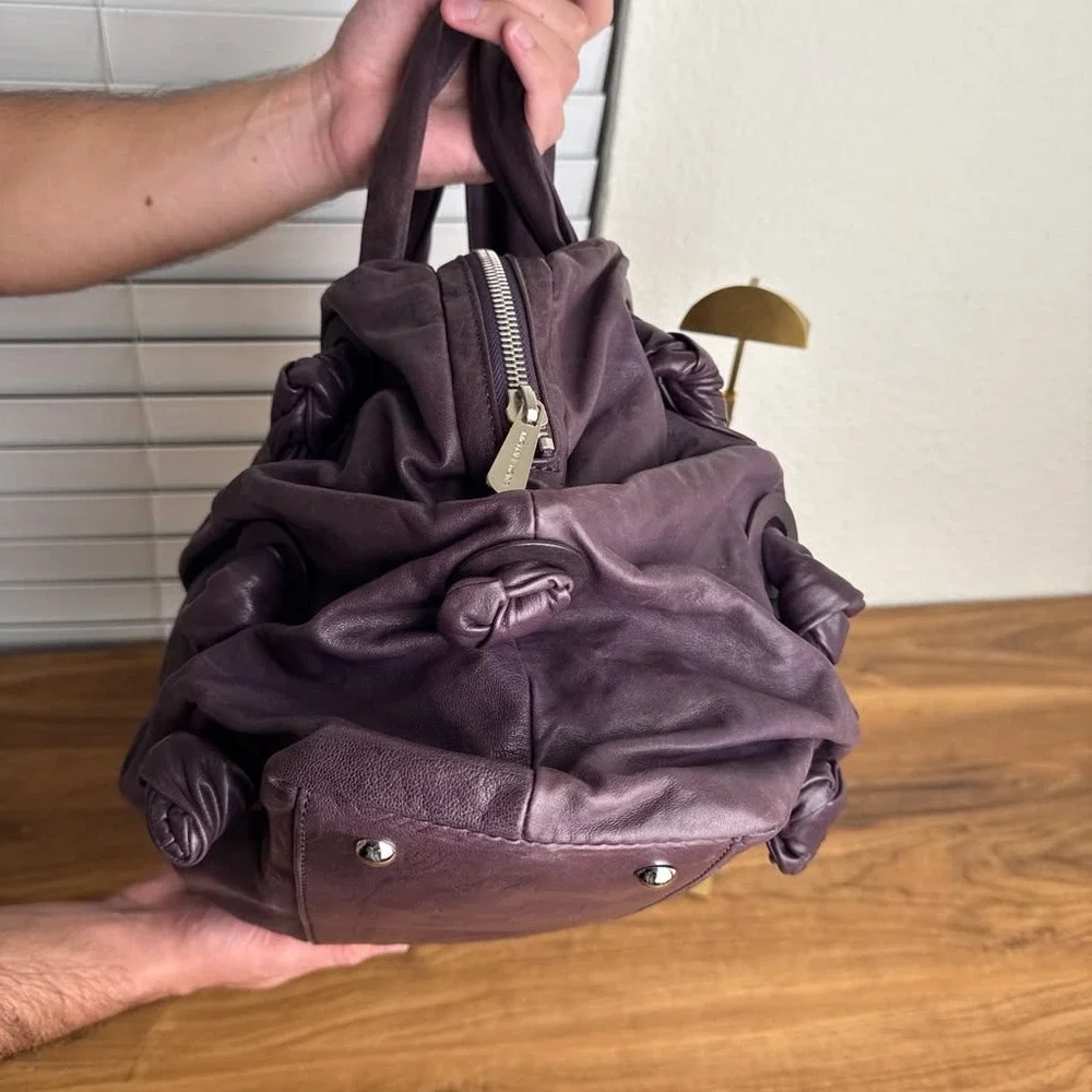 Michael Kors Zuma Y2K Purple Nappa Leather Knotted Satchel UNIQUE